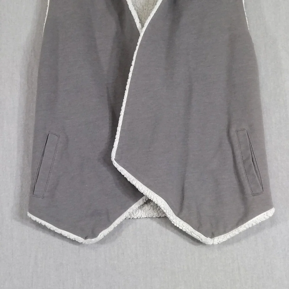 Mudd Sherpa Lined Vest Girls 4 Gray‎ Open Front Fleece Cozy Winter Layering Warm